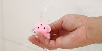 wash squishies with warm water